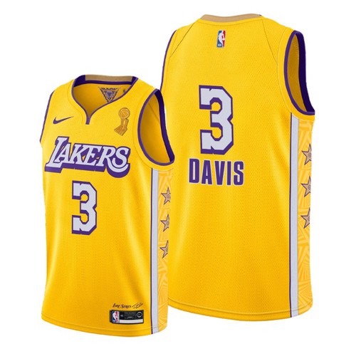 Lakers Anthony Davis 2020 Finals Champions Gold City Jersey