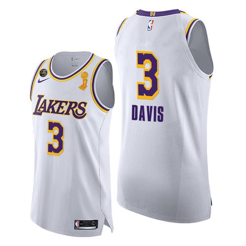 Lakers Anthony Davis 2020 Finals Champions White Jersey