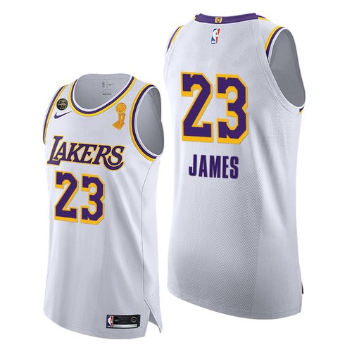 Lakers LeBron James 2020 Finals Champions White Jersey