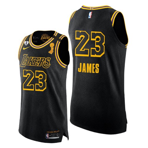 Lakers LeBron James 2020 Finals Champions Black Jersey