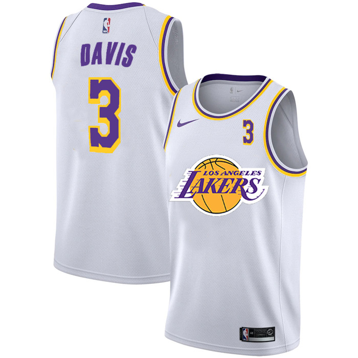 Lakers 3 Anthony Davis White 2020-2021 New City Edition Nike Swingman Jerseys