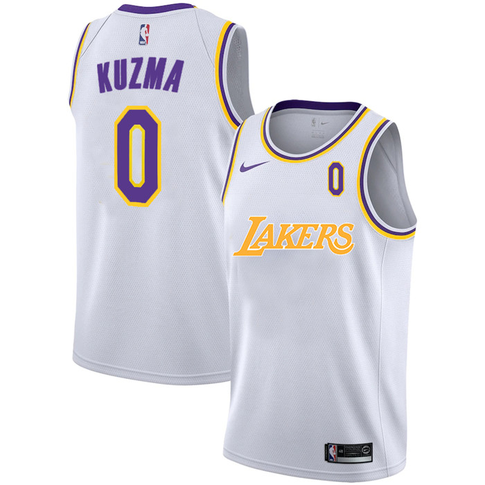 Lakers 0 Kyle Kuzma White 2020-2021 New City Edition Nike Swingman Jerseys