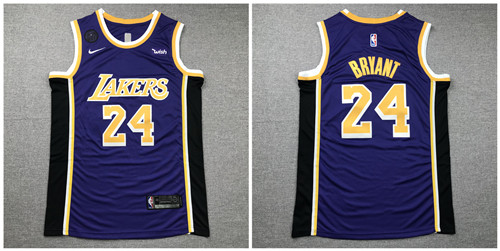 Lakers 24 Kobe Bryant Purple Nike KB Patch Swingman Jersey