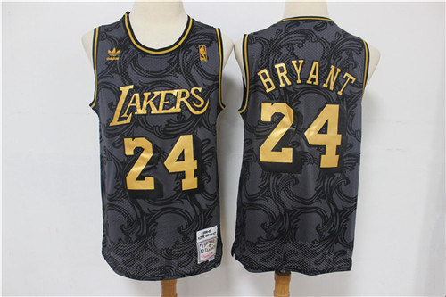 Lakers 24 Kobe Bryant Black Hardwood Classics Jersey