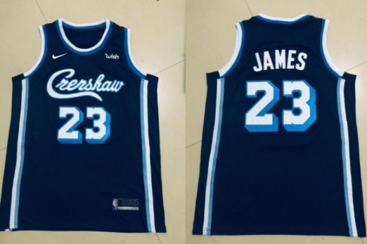 LA Lakers Concept Crenshaw 23 LeBron James Blue Jersey