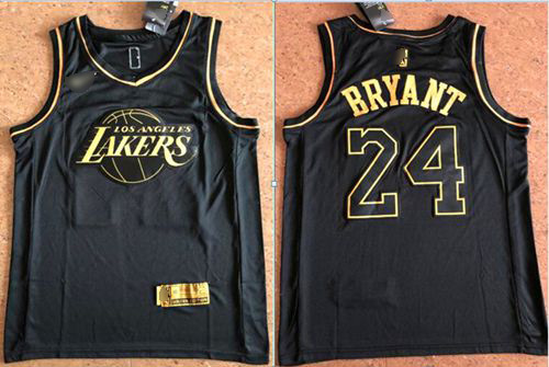 Lakers #24 Kobe Bryant Black Gold Basketball Swingman Limited Edition Jersey