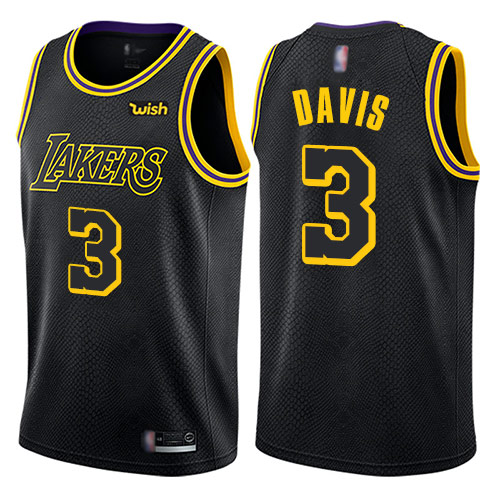 Lakers #3 Anthony Davis Black Basketball Swingman City Edition Jersey