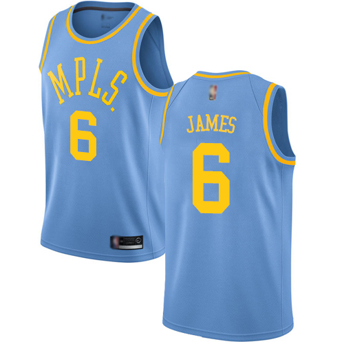 Lakers #6 LeBron James Royal Blue Basketball Swingman Hardwood Classics Jersey