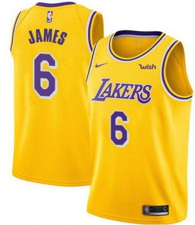 Men's #6 LeBron James Gold Los Angeles Lakers Swingman Jersey