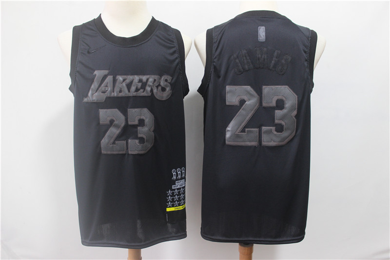 Lakers 23 Lebron James Black Nike Swingman MVP Jersey