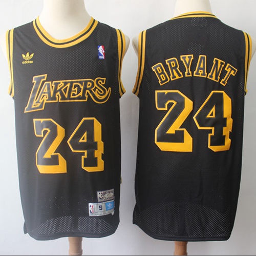 Lakers #24 Kobe Bryant Black Throwback Stitched Basketball Jersey