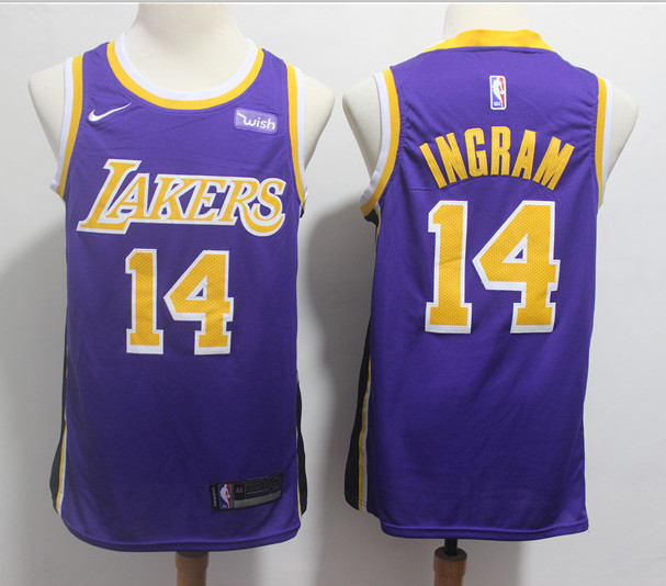 Lakers 14 Brandon Ingram Purple 2018-19 Nike Swingman Jersey