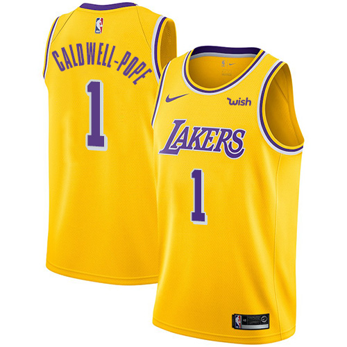 Nike Lakers #1 Kentavious Caldwell-Pope Gold NBA Swingman Icon Edition Jersey