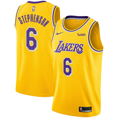 Nike Lakers #6 Lance Stephenson Gold NBA Swingman Icon Edition Jersey