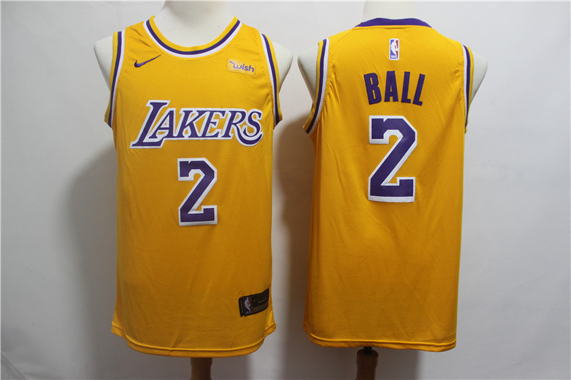 Lakers 2 Lonzo Ball Gold 2018-19 Nike Swingman Jersey