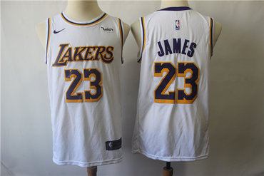 Lakers 23 Lebron James White 2018-19 Nike Swingman Jersey