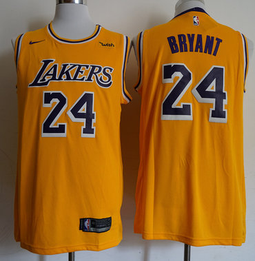 Lakers 24 Kobe Bryant Gold 2018-19 Nike Swingman Jersey