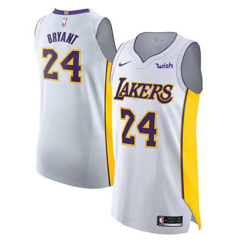 Nike Lakers #24 Kobe Bryant White NBA Authentic Association Edition Jersey