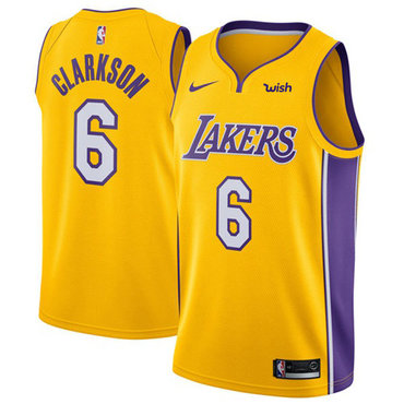 Nike Lakers #6 Jordan Clarkson Gold NBA Swingman Icon Edition Jersey