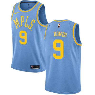 Nike Lakers #9 Rajon Rondo Royal Blue NBA Swingman Hardwood Classics Jersey