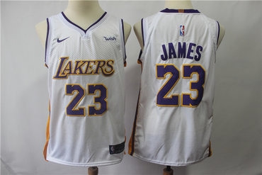 Los Angeles Lakers # 23 Lebron James 14 Brandon Ingram white Nike Swingman Jersey