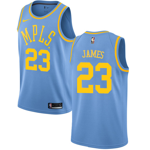 Nike Lakers #23 LeBron James Royal Blue NBA Swingman Hardwood Classics Jersey