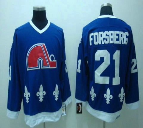 nhl jerseys quebec nordiques forsberg #21 jerseys