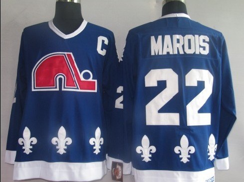 nhl jerseys quebec nordiques 22# marois blue