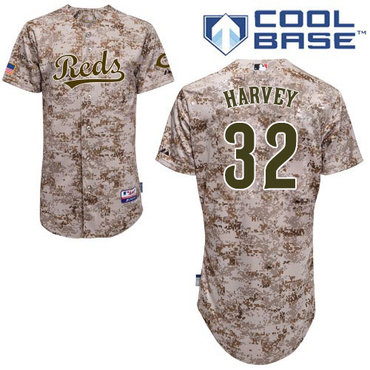 Reds #32 Matt Harvey Camo Cool Base Stitched Youth Baseball Jersey