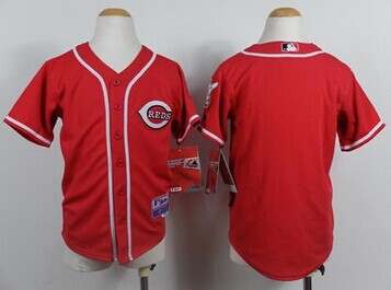 Youth mlb Cincinnati Reds Blank Red Cool Base Stitched Baseball Jersey