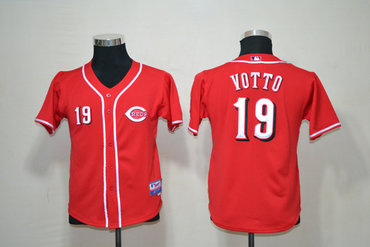 youth mlb jerseys Cincinnati Reds #19 votto Red