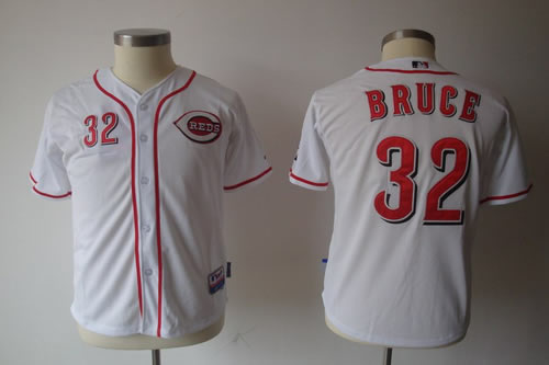 Youth Cincinnati Reds 32 Bruce White MLB Jerseys