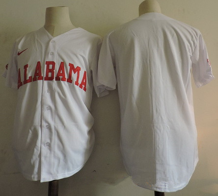 Custom Alabama Crimson Tide White College Baseball Nike Stitched NCAA Jersey (1)