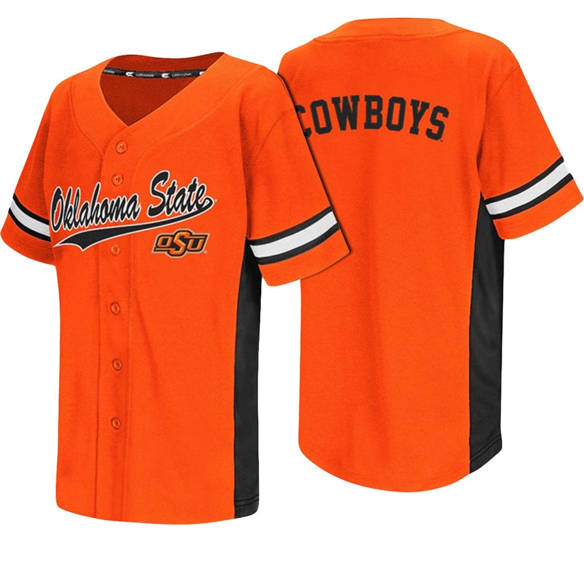 Custom Oklahoma State Cowboys Orange College Baseball Jersey