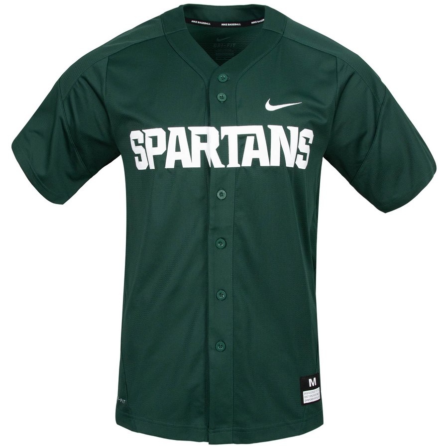 Custom Michigan State Spartans Green College Baseball Jersey