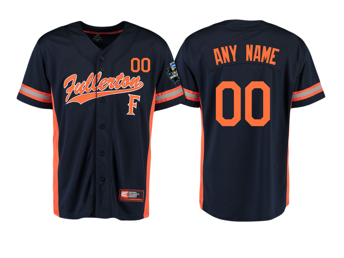 Custom Cal State Fullerton Titans College Baseball Jersey