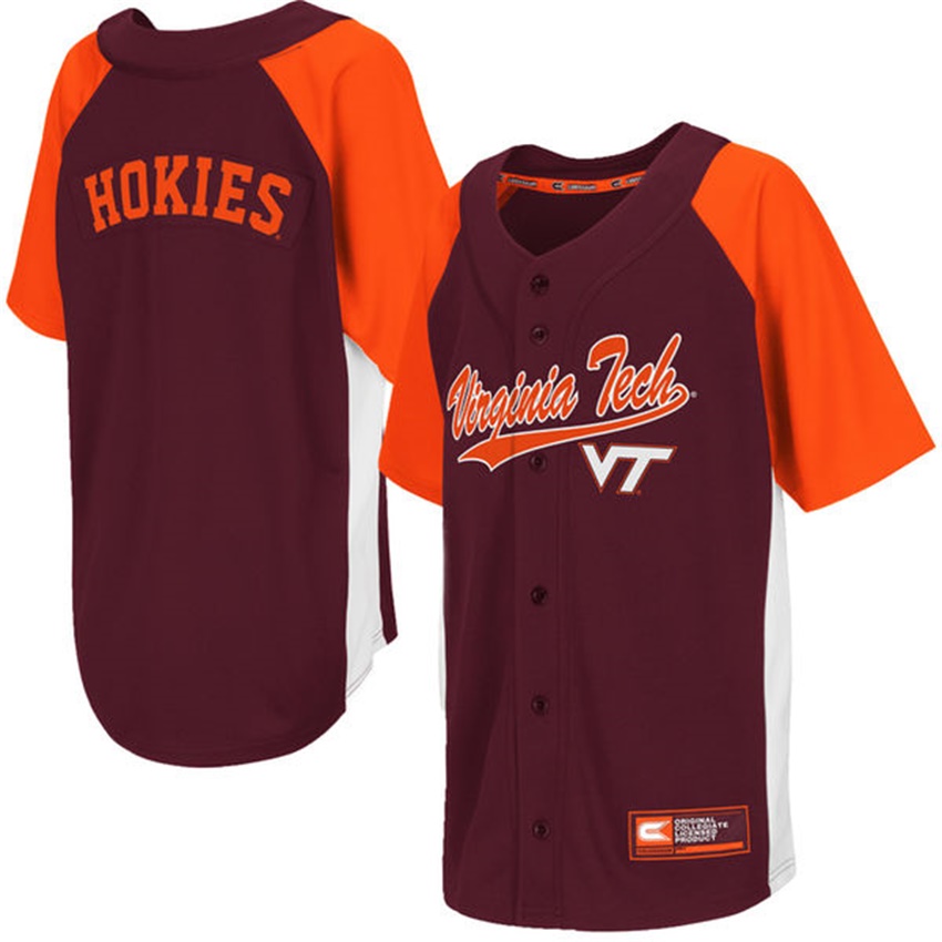 Custom Virginia Tech Hokies Maroon NCAA Baseball Jersey