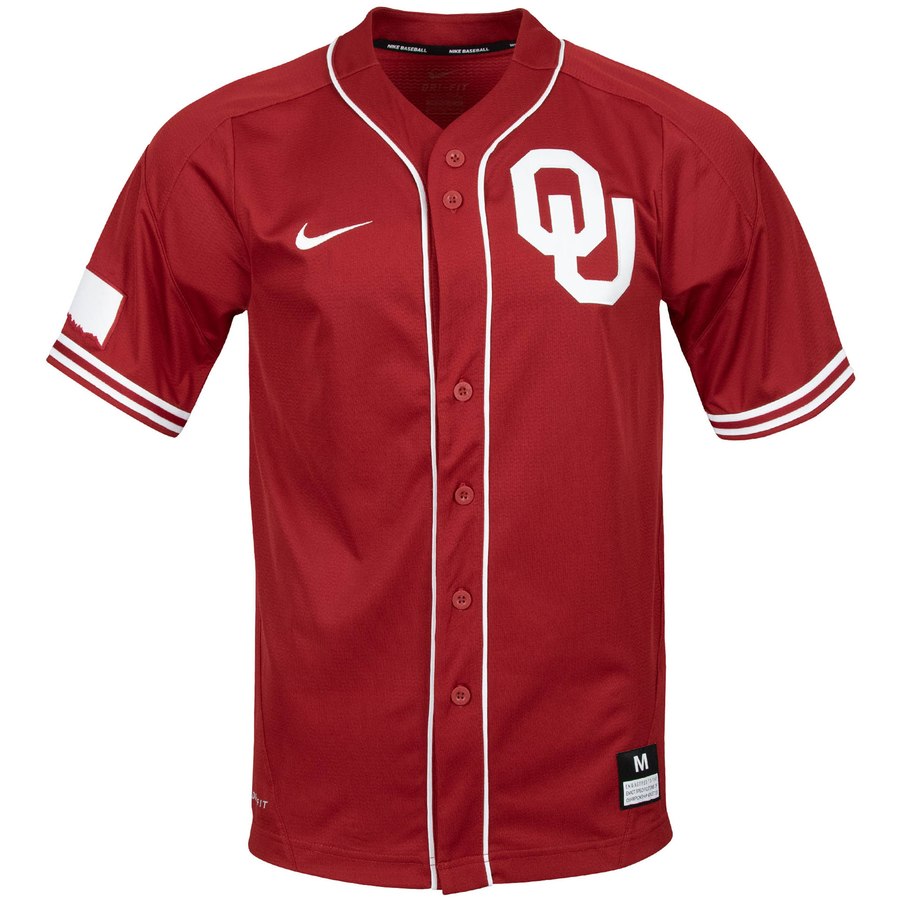 Custom Oklahoma Sooners Crimson College Baseball Jersey