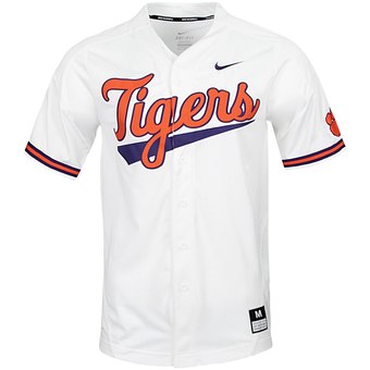 Custom Clemson Tigers White College Baseball Jersey