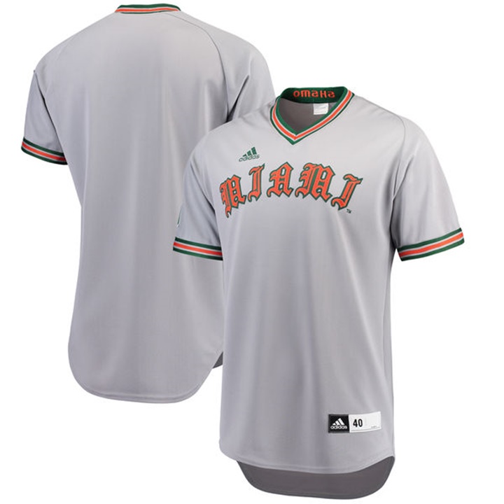 Custom Miami Hurricanes Gray NCAA Baseball Jersey