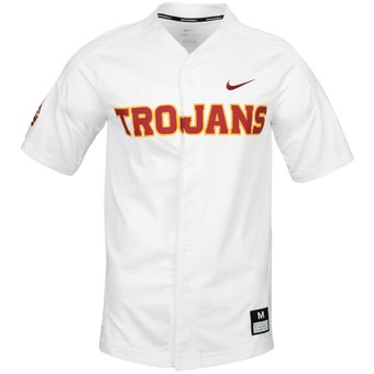 Custom USC Trojans White College Baseball Jersey