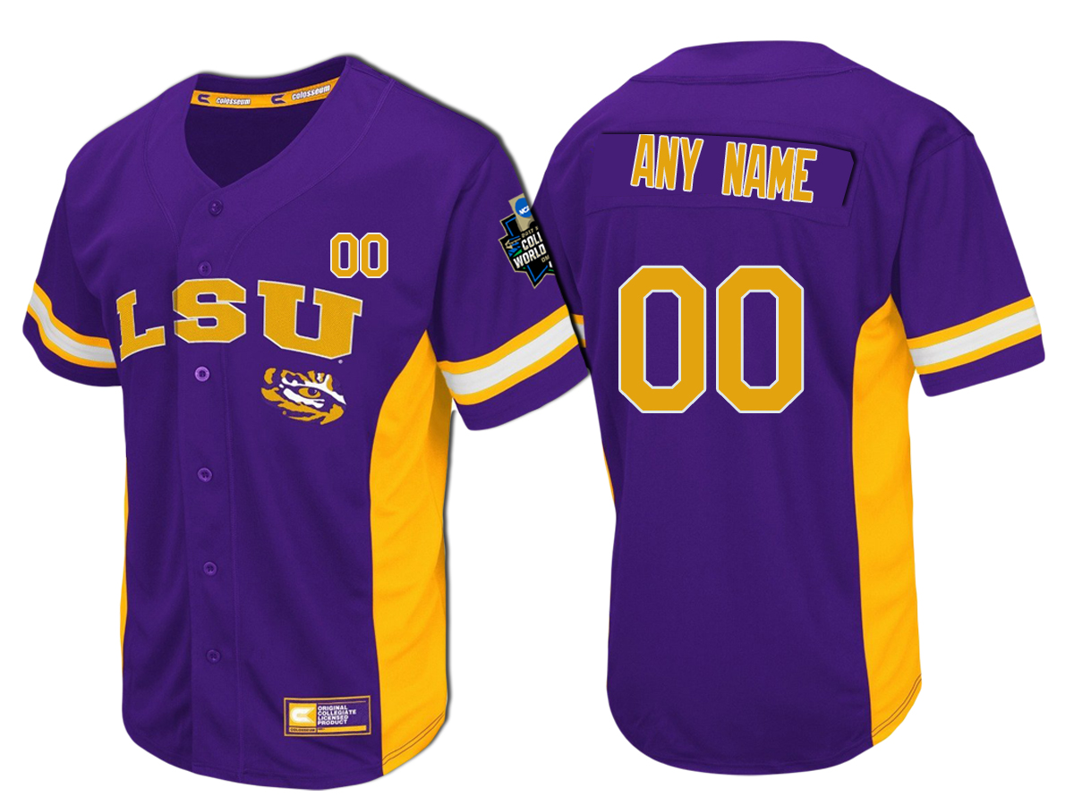 Custom LSU Tigers College Baseball Jersey