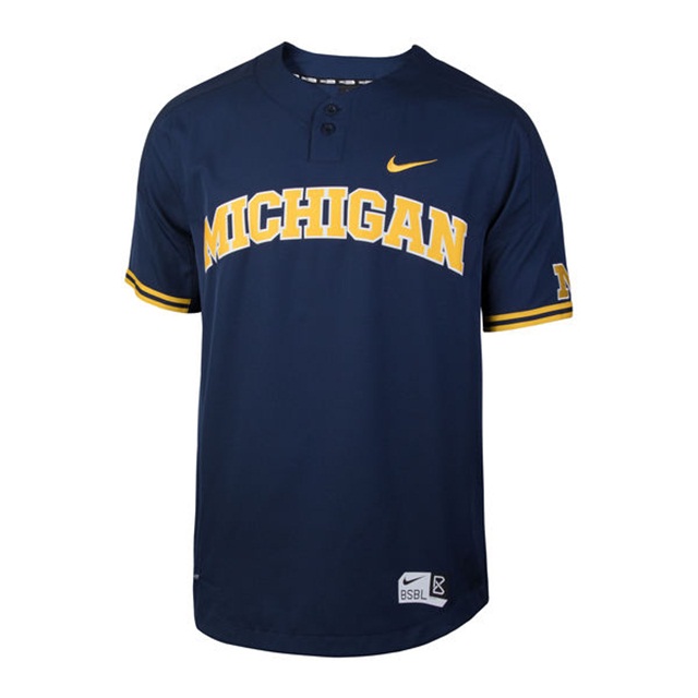 Custom Michigan Wolverines Navy Jersey