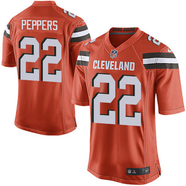 Nike Browns #22 Jabrill Peppers Orange Alternate Youth Stitched NFL New Elite Jersey