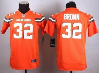 Youth Nike Browns #32 Jim Brown Orange Alternate Stitched NFL New Elite Jersey