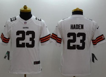 Youth NEW Browns #23 Joe Haden White NFL Limited Jersey