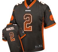 Youth NEW Browns #2 Johnny Manziel Brown Team Color NFL Elite Drift Fashion Jersey