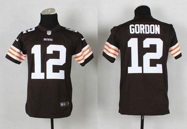 Youth NFL New Cleveland Browns #12 Josh Gordon Brown Team Color Jersey