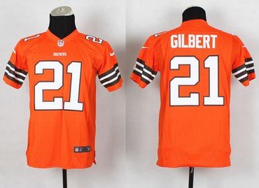 Youth NFL New Cleveland Browns #21 Justin Gilbert Orange Jersey