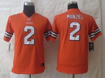 Youth NFL Cleveland Browns #2 Johnny Manziel Orange Jersey